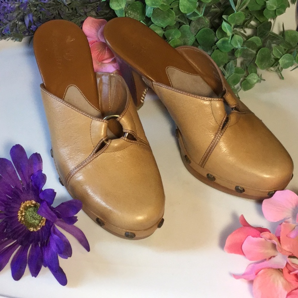 Cole Haan Slide On Heels, Camel